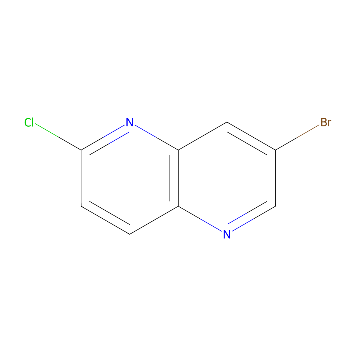 7-Bromo-2-chloro-1,5-naphthyridine molecular structure, CAS 1309774-03-5