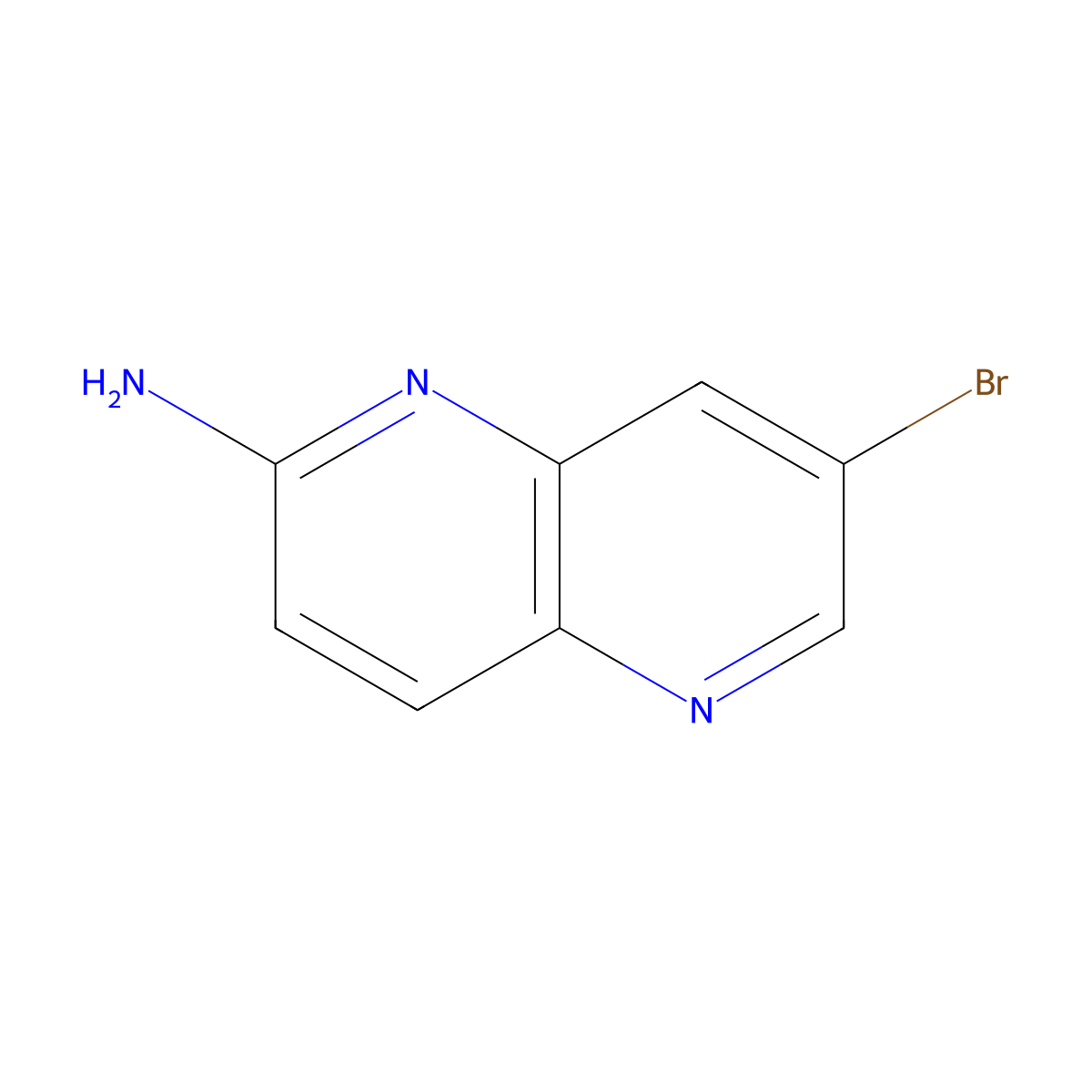 7-Bromo-1,5-naphthyridin-2-amine molecular structure, CAS 1309774-04-6