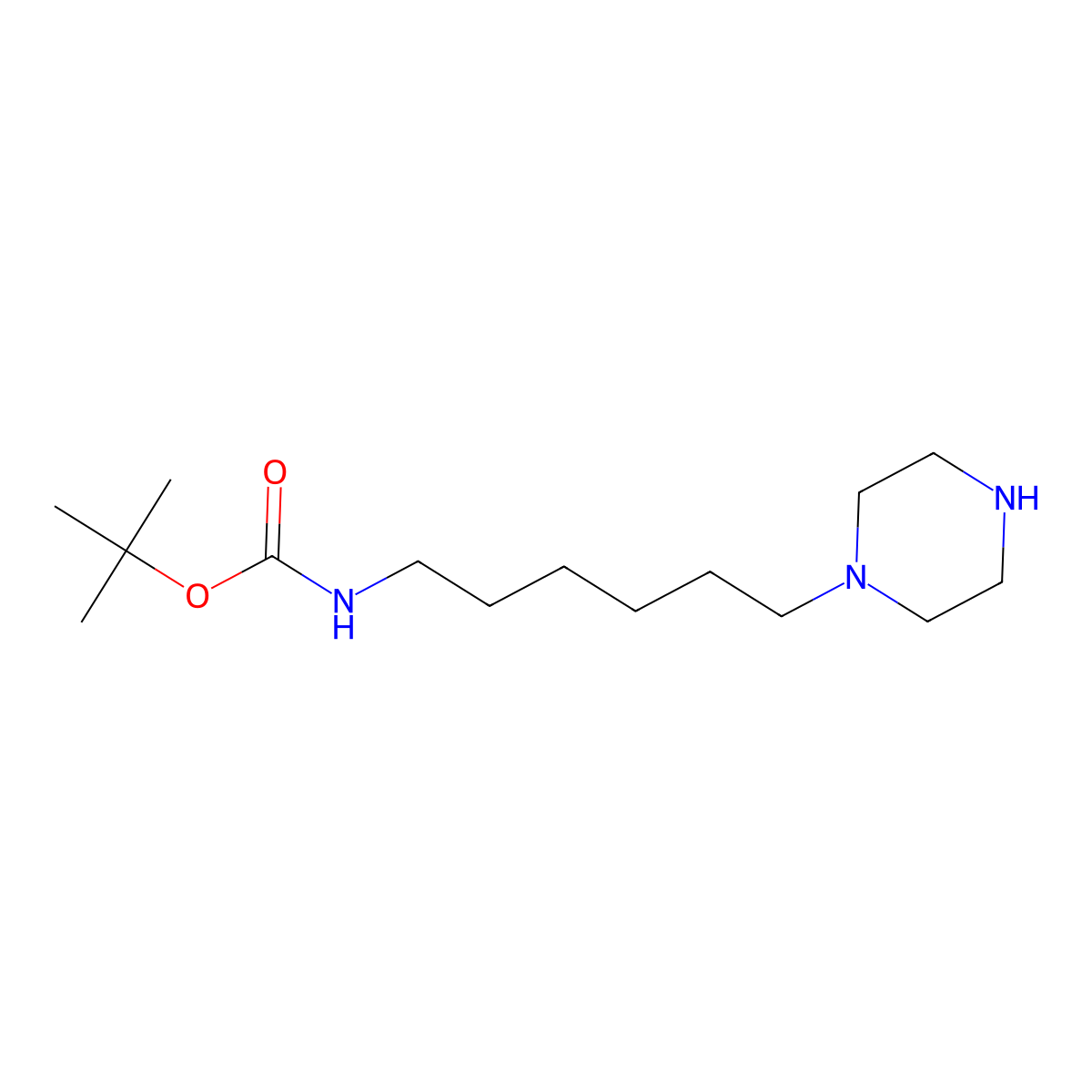 tert-Butyl (6-(piperazin-1-yl)hexyl)carbamate molecular structure, CAS 1309777-63-6