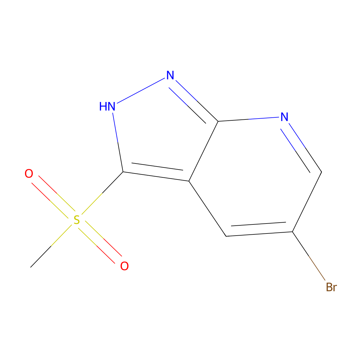 5-Bromo-3-(methylsulfonyl)-1H-pyrazolo[3,4-b]pyridine molecular structure, CAS 1309778-79-7