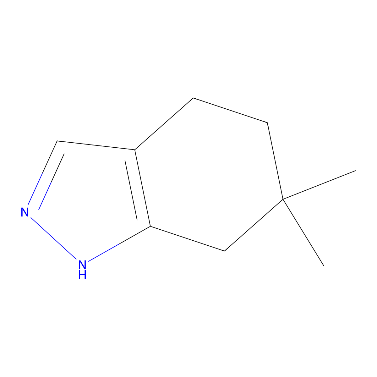 6,6-Dimethyl-4,5,6,7-tetrahydro-1H-indazole molecular structure, CAS 1309788-49-5