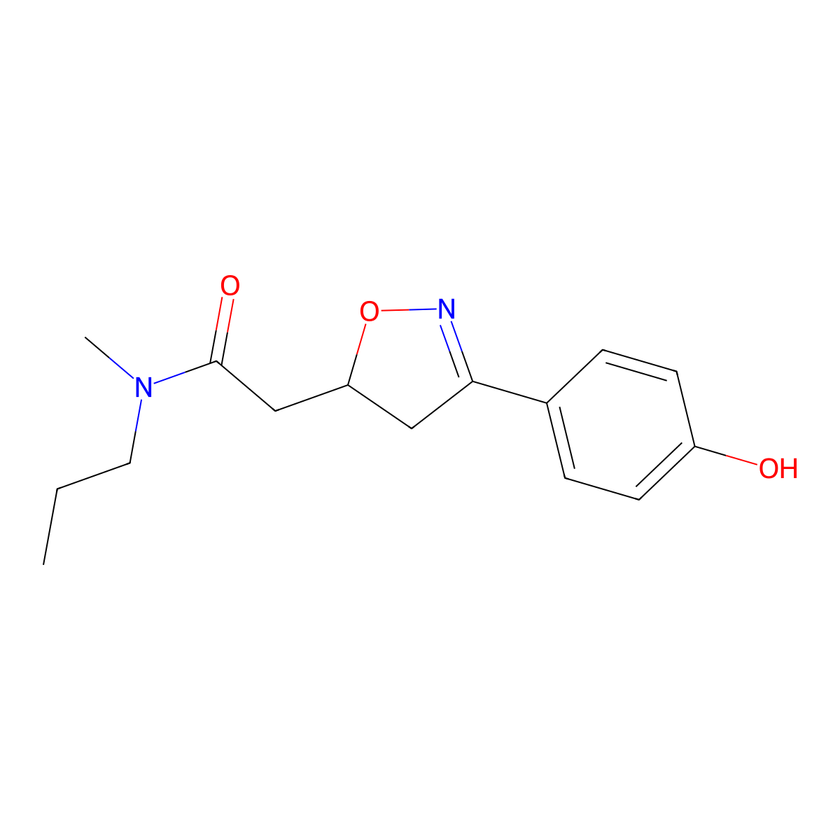 2-(3-(4-Hydroxyphenyl)-4,5-dihydroisoxazol-5-yl)-N-methyl-N-propylacetamide molecular structure, CAS 1309793-38-1