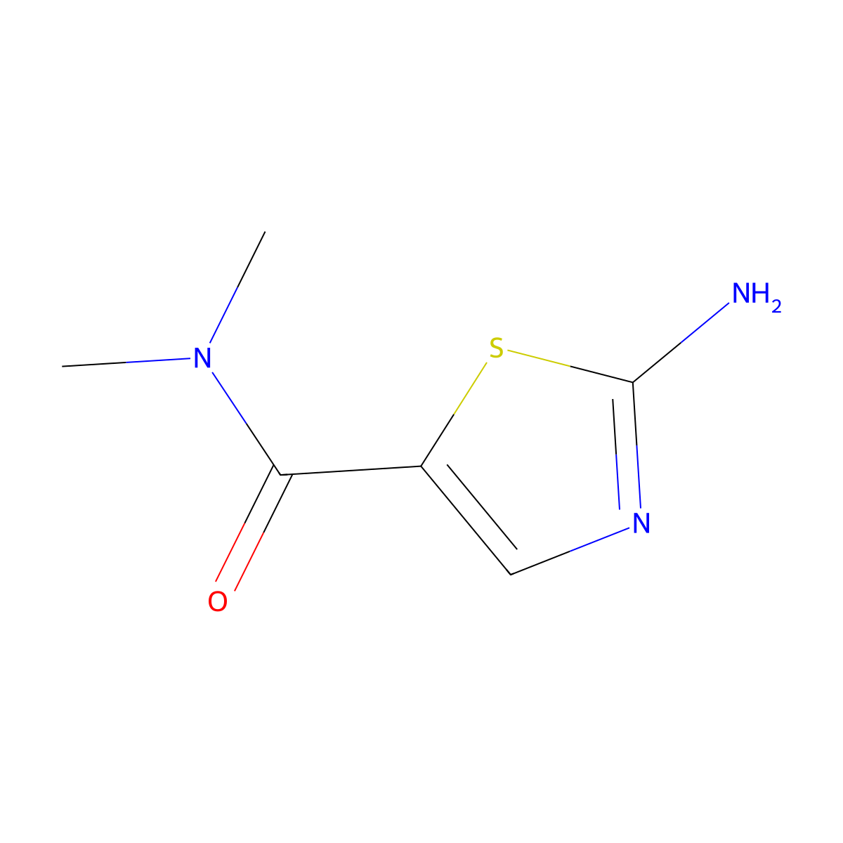 2-amino-N,N-dimethyl-1,3-thiazole-5-carboxamide molecular structure, CAS 1309795-87-6