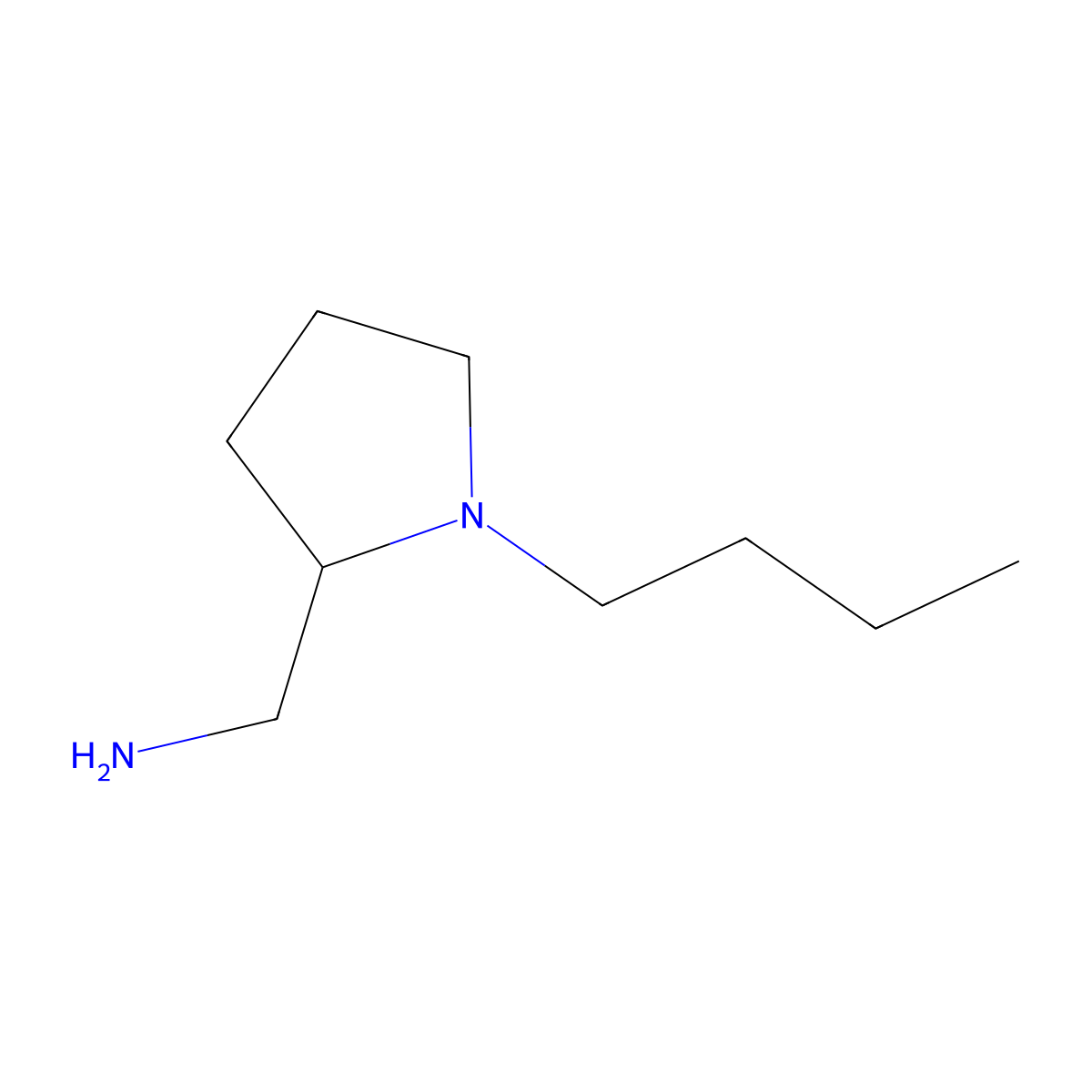 [(2R)-1-butylpyrrolidin-2-yl]methanamine molecular structure, CAS 130981-39-4