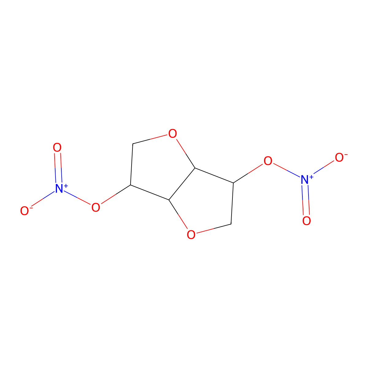 Isosorbid-2,5-dinitrat molecular structure, CAS 130981-78-1
