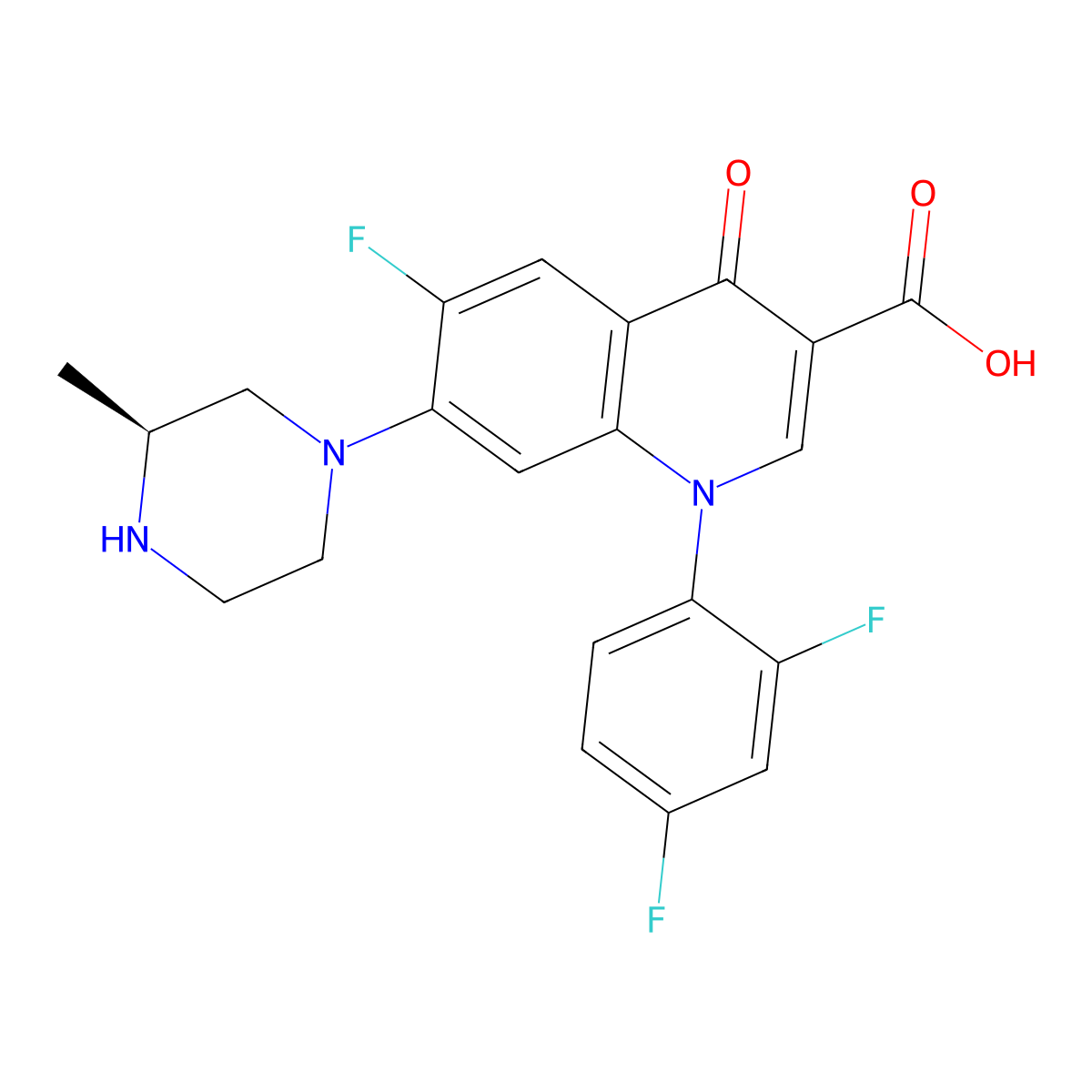 (S)-temafloxacin molecular structure, CAS 130982-85-3