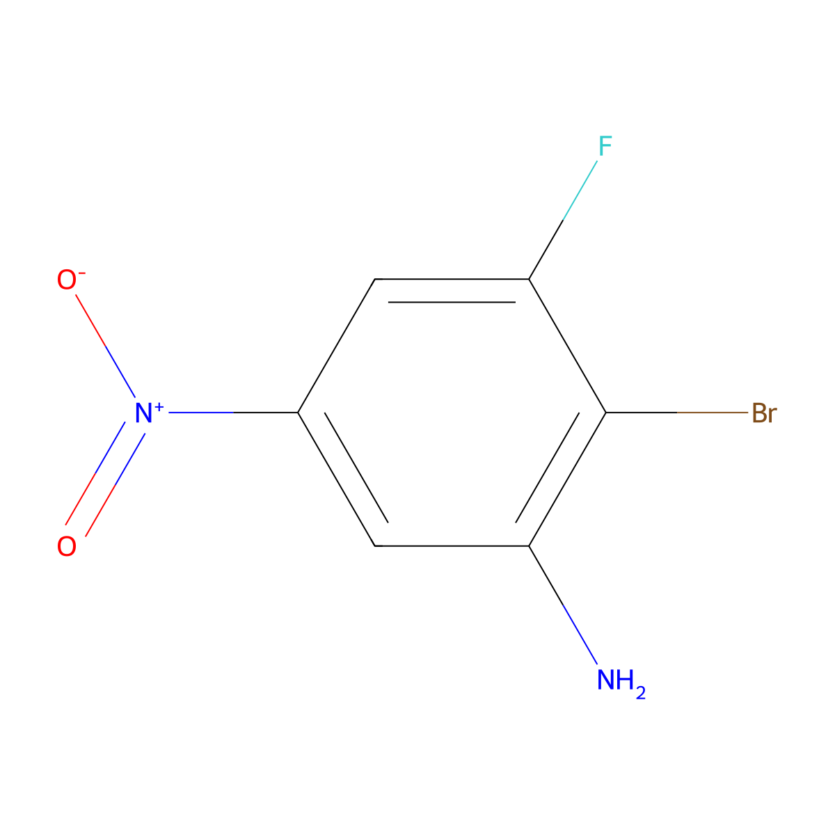 2-Bromo-3-fluoro-5-nitroaniline molecular structure, CAS 1309832-49-2
