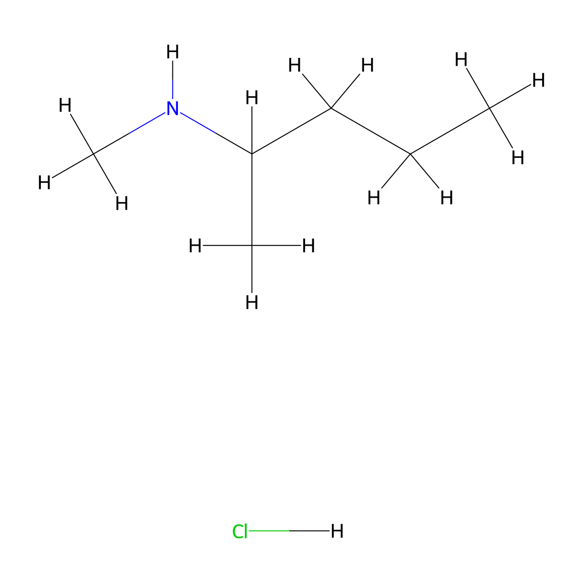 Methyl(pentan-2-yl)amine hydrochloride molecular structure, CAS 130985-80-7