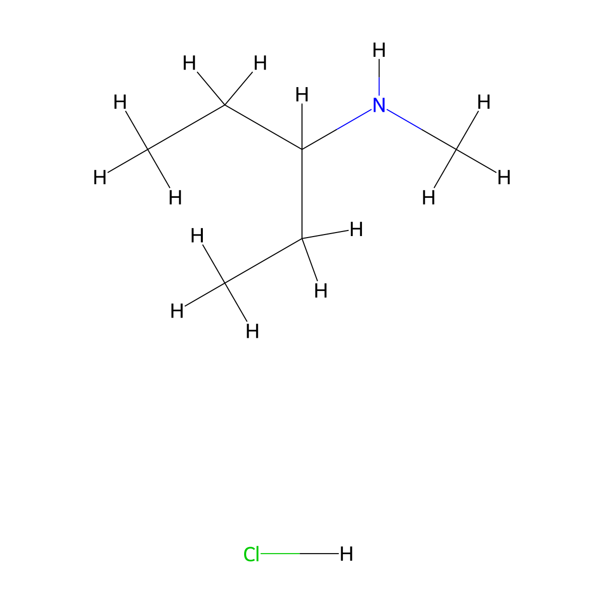 (1-Ethylpropyl)methylamine hydrochloride molecular structure, CAS 130985-81-8