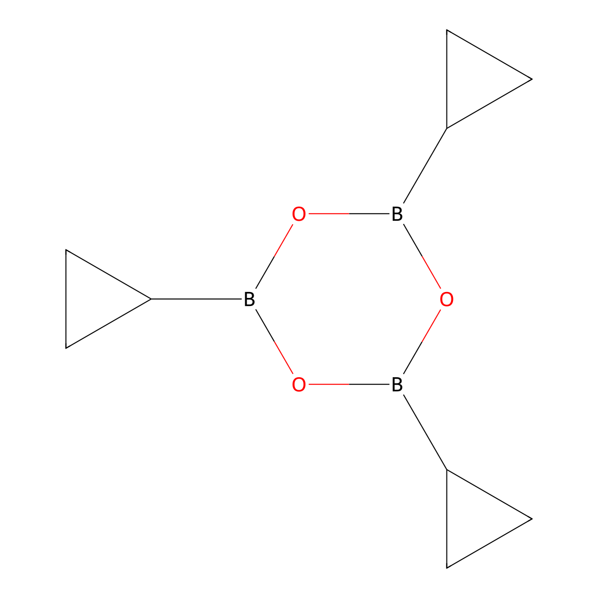 Tricyclopropyl-1,3,5,2,4,6-trioxatriborinane molecular structure, CAS 1309851-70-4