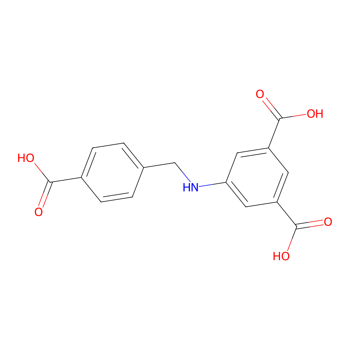 5-((4-Carboxybenzyl)amino)isophthalic acid molecular structure, CAS 1309853-81-3