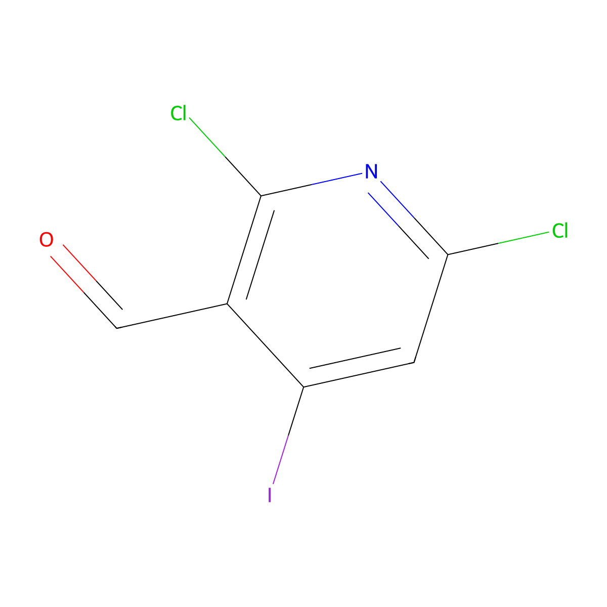 2,6-Dichloro-4-iodopyridine-3-carbaldehyde molecular structure, CAS 1309866-36-1