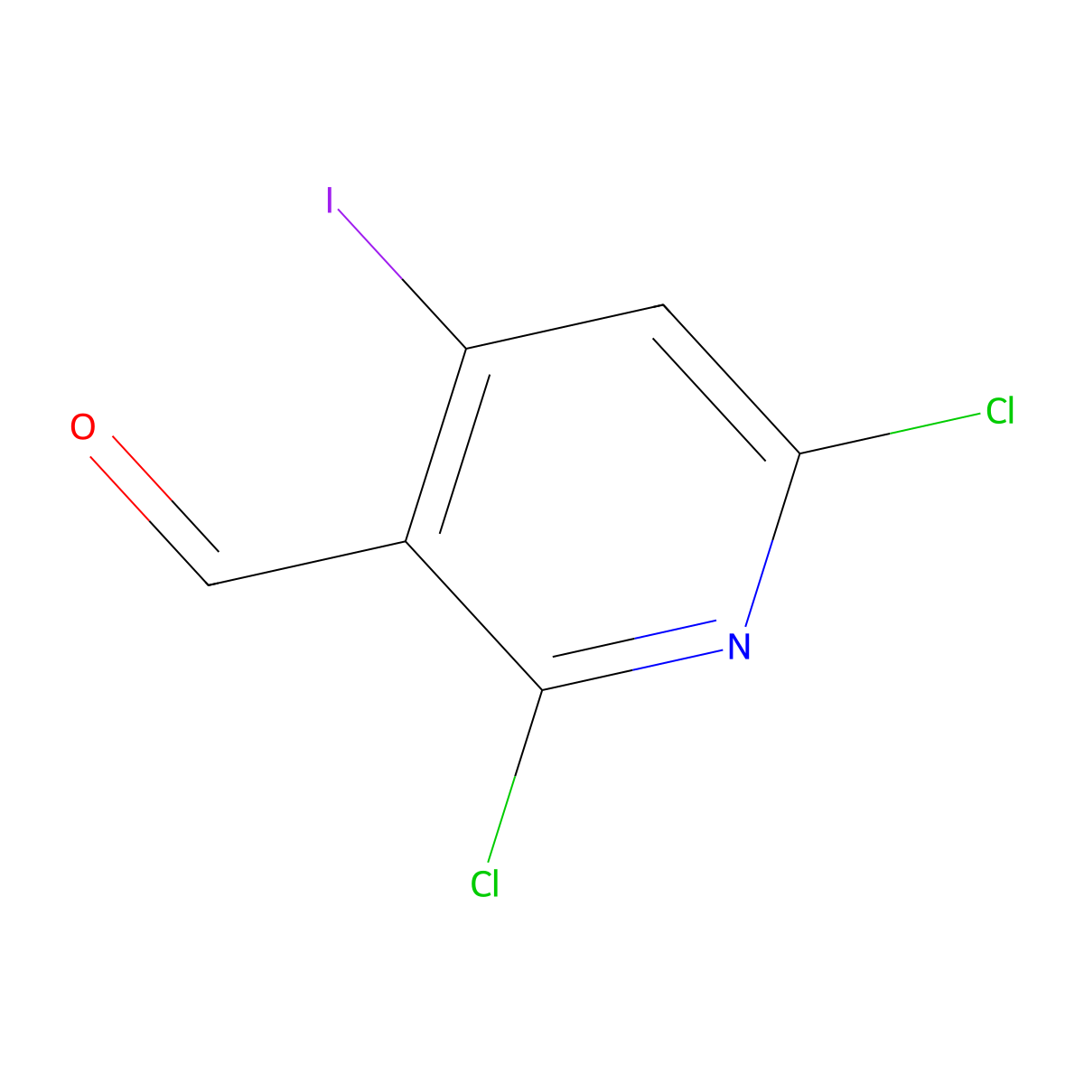 2,6-Dichloro-4-iodopyridine-3-carbaldehyde molecular structure, CAS 1309866-36-1