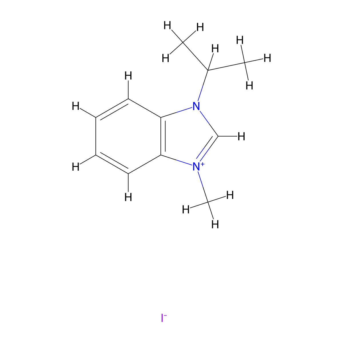 3-Isopropyl-1-methyl-1H-benzo[d]imidazol-3-ium iodide molecular structure, CAS 1309866-43-0