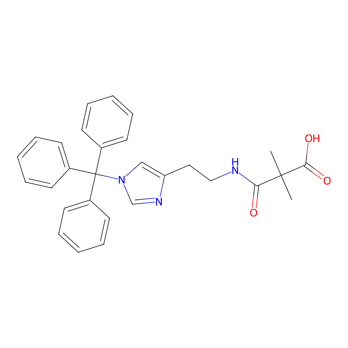 2,2-Dimethyl-3-oxo-3-[[2-[1-(triphenylmethyl)-1H-imidazol-4-yl]ethyl]amino]propanoic acid molecular structure, CAS 1309873-78-6
