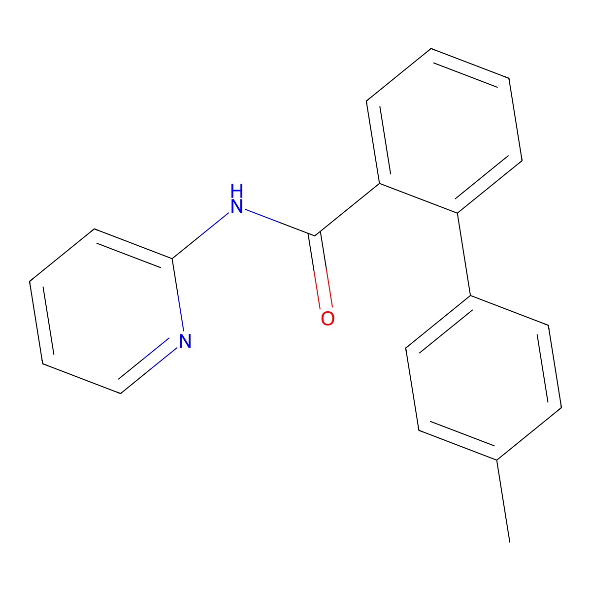 4'-Methyl-N-2-pyridinyl[1,1'-biphenyl]-2-carboxamide molecular structure, CAS 1309873-85-5