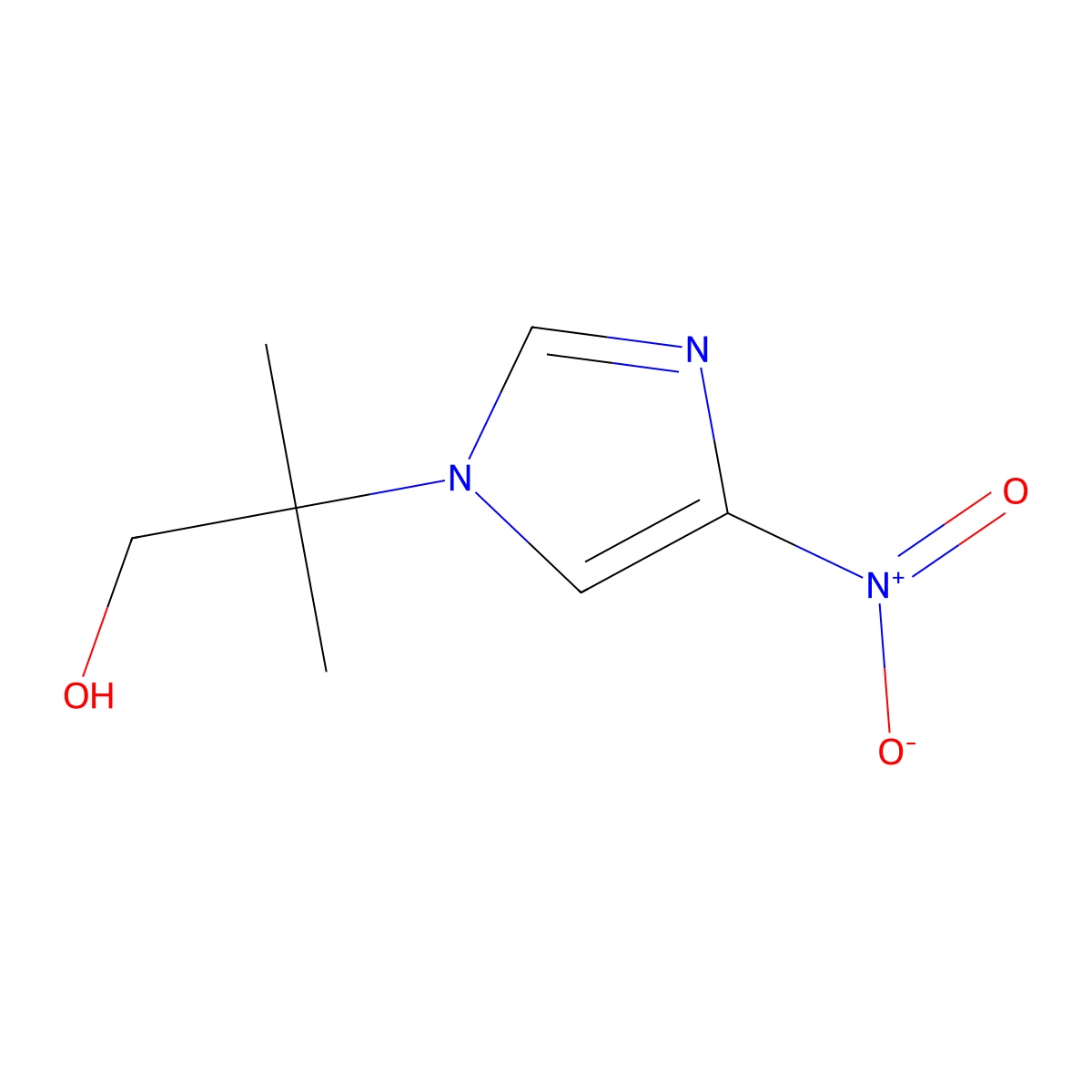 2-methyl-2-(4-nitro-1H-imidazol-1-yl)propan-1-ol molecular structure, CAS 1309885-35-5