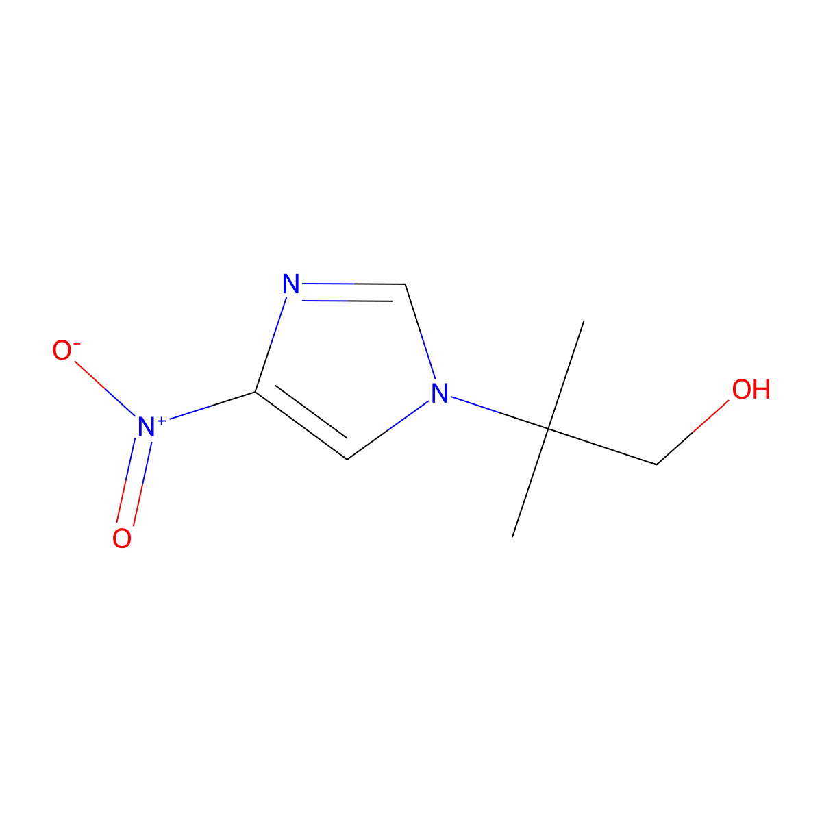 2-methyl-2-(4-nitro-1H-imidazol-1-yl)propan-1-ol molecular structure, CAS 1309885-35-5