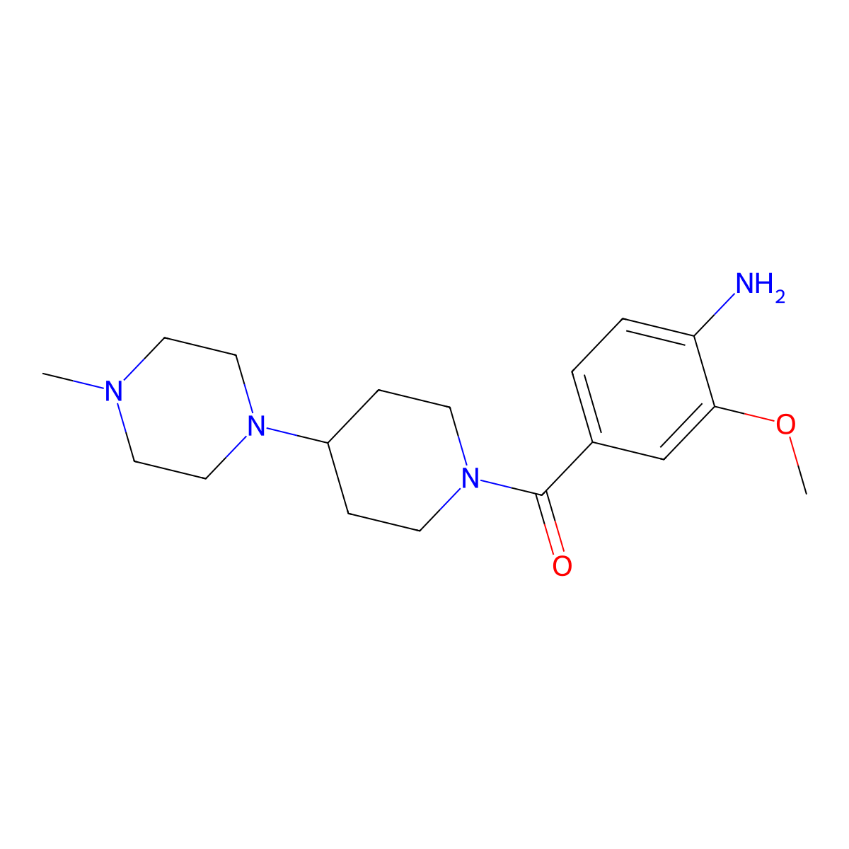 (4-Amino-3-methoxyphenyl)(4-(4-methylpiperazin-1-yl)piperidin-1-yl)methanone molecular structure, CAS 1309887-09-9