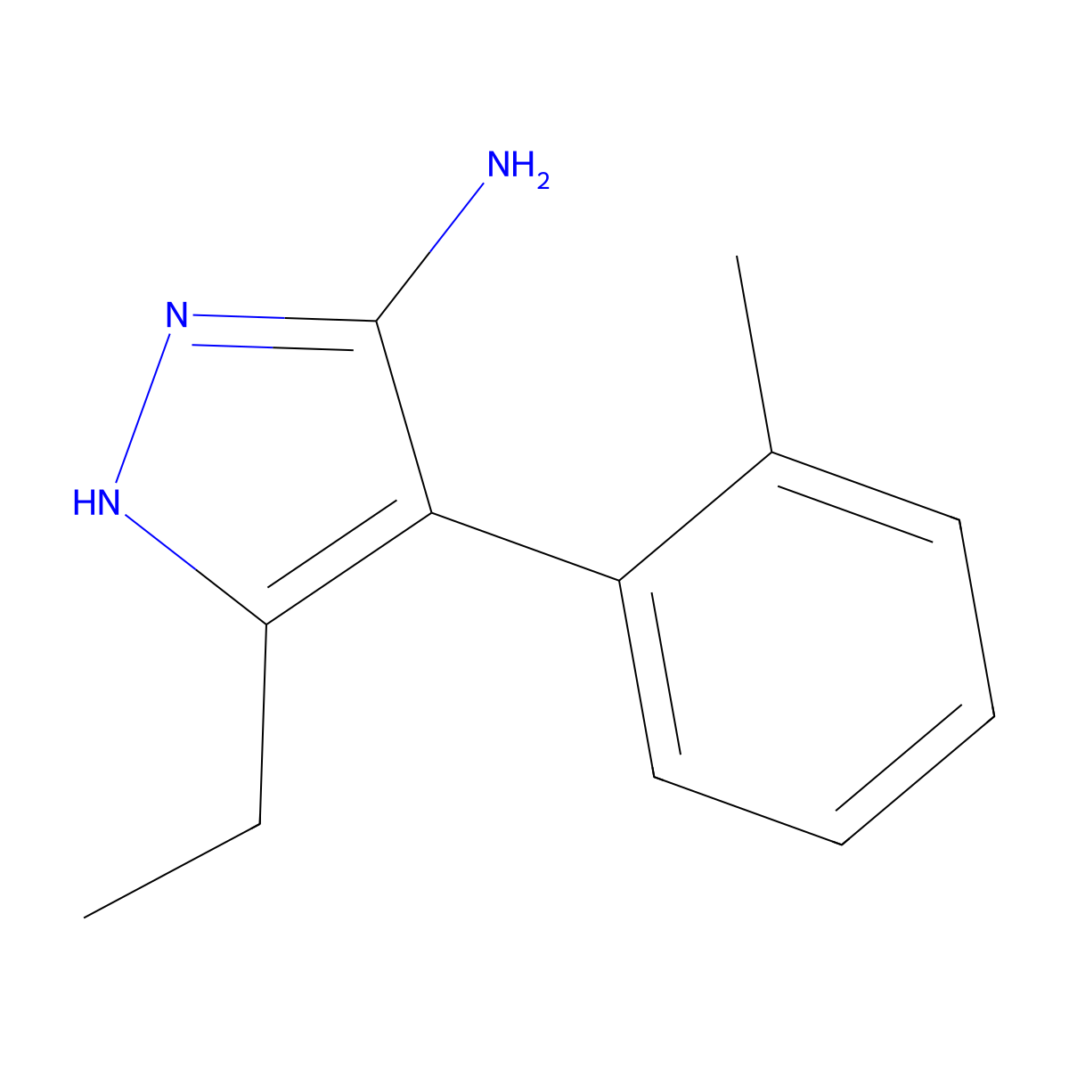 5-Ethyl-4-(o-tolyl)-1h-pyrazol-3-amine molecular structure, CAS 1309887-60-2