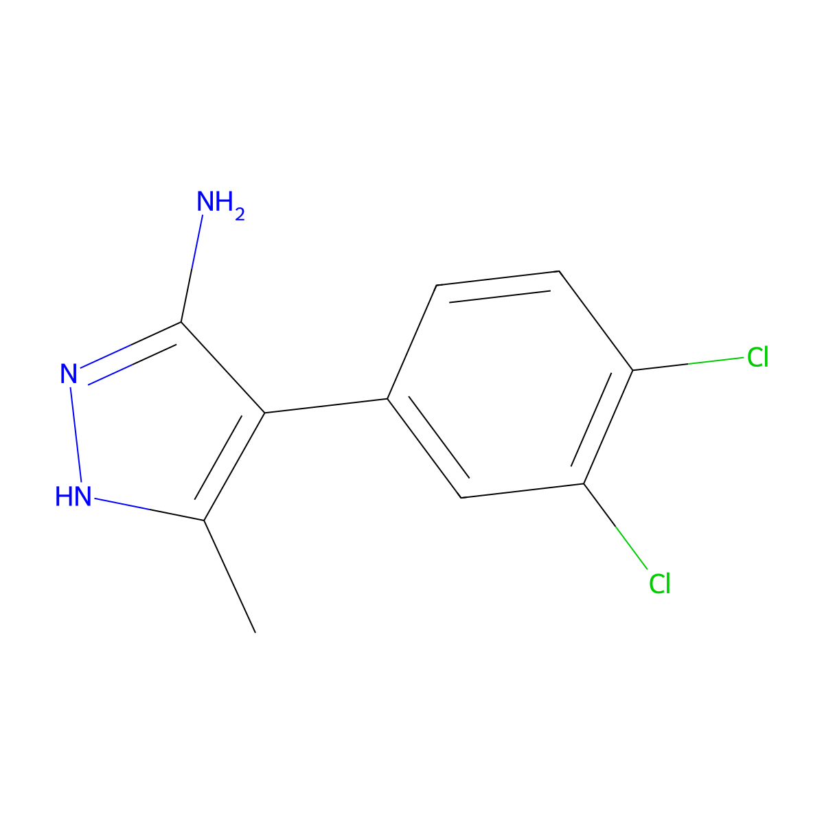 4-(3,4-dichlorophenyl)-3-methyl-1H-pyrazol-5-amine molecular structure, CAS 1309887-67-9