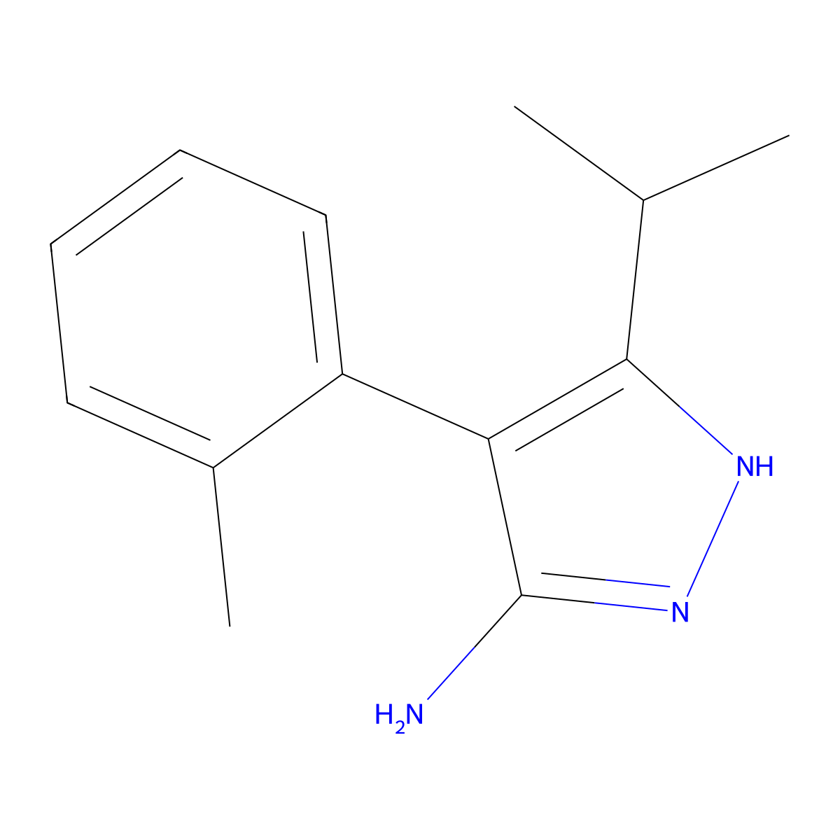 4-(2-methylphenyl)-3-(propan-2-yl)-1H-pyrazol-5-amine molecular structure, CAS 1309887-78-2