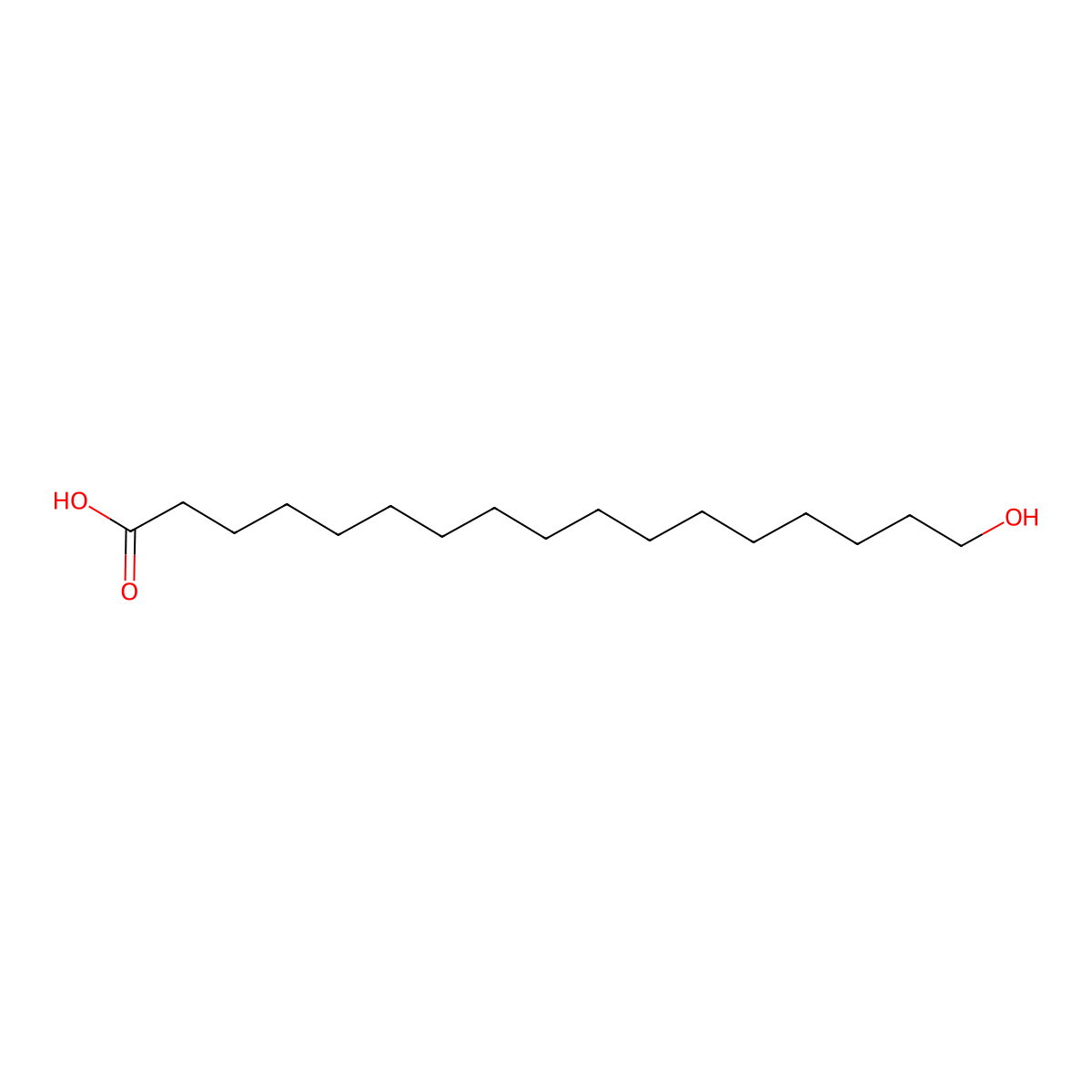 17-Hydroxy-heptadecanoic acid molecular structure, CAS 13099-34-8