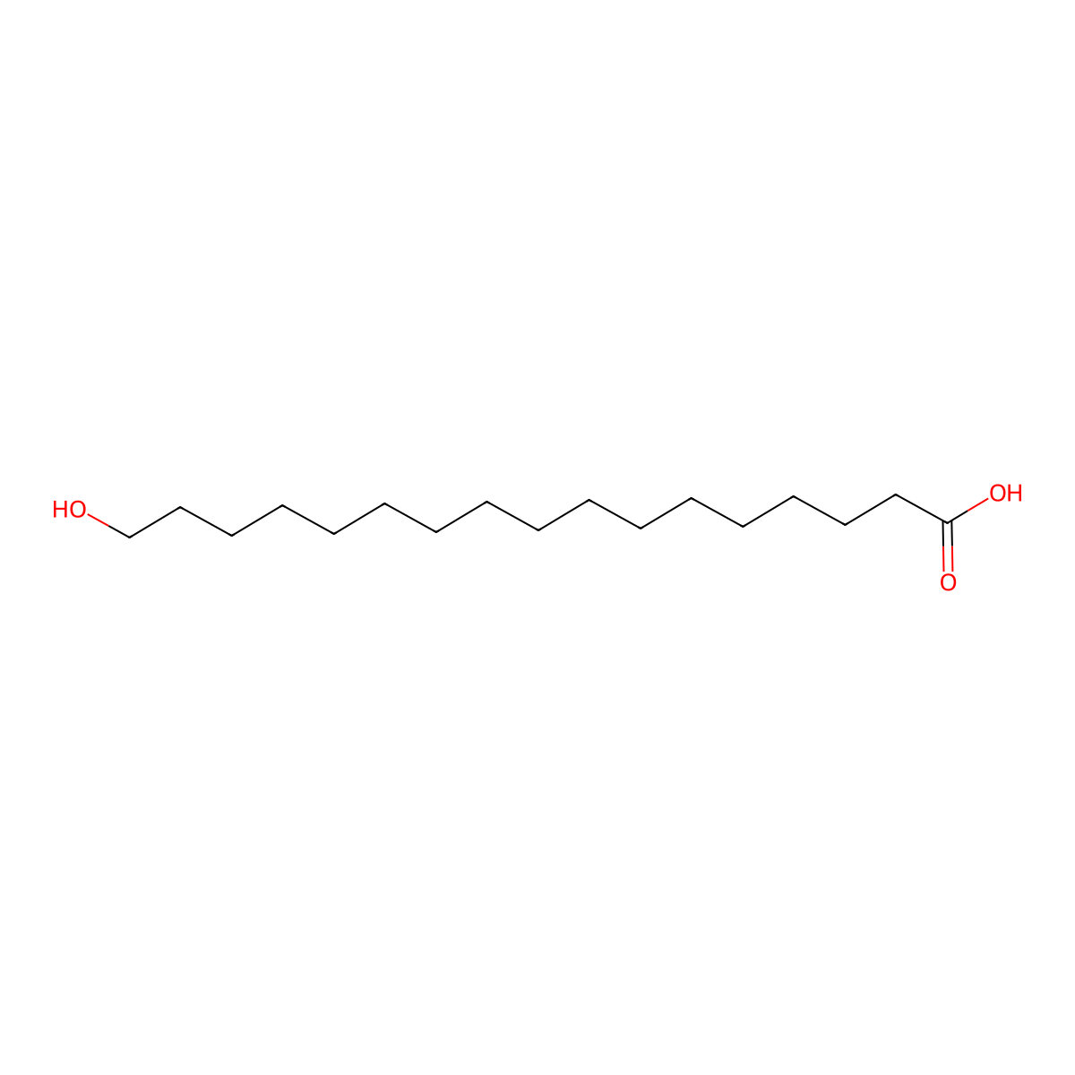 17-Hydroxy-heptadecanoic acid molecular structure, CAS 13099-34-8