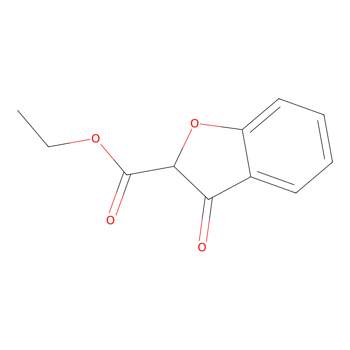 Ethyl 3-oxo-2,3-dihydrobenzofuran-2-carboxylate molecular structure, CAS 13099-95-1