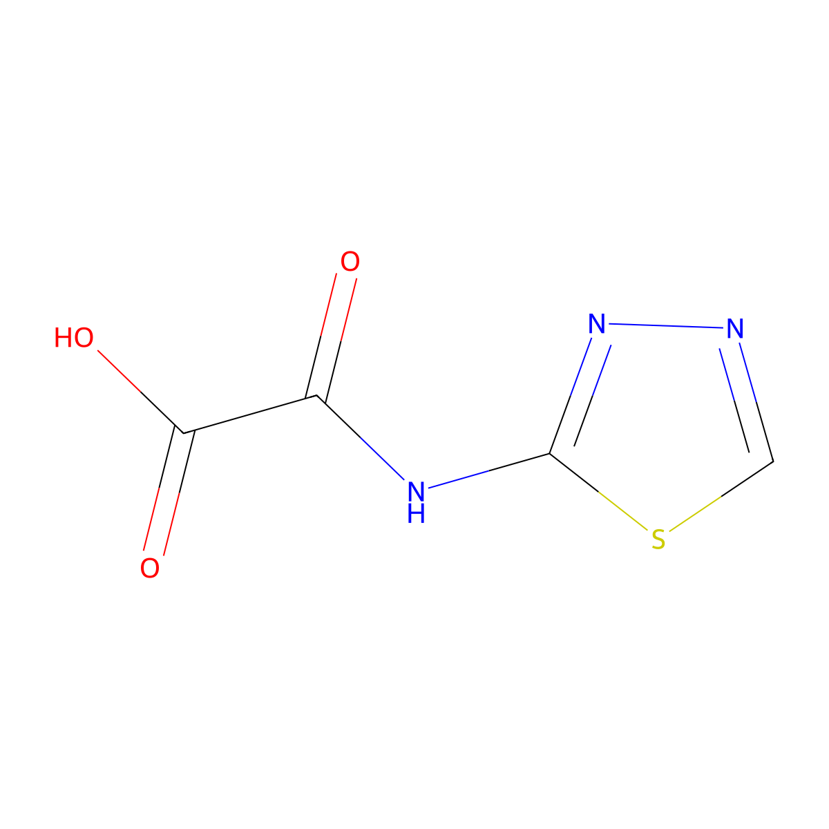 Oxo(1,3,4-thiadiazol-2-ylamino)acetic acid molecular structure, CAS 130992-20-0