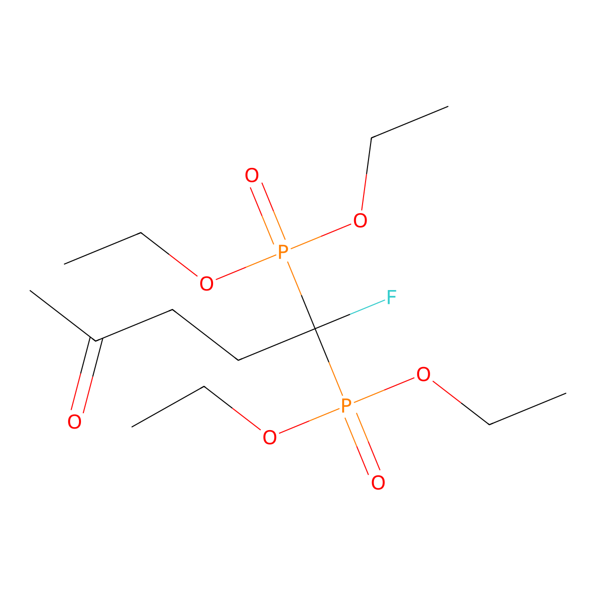 Tetraethyl (1-fluoro-4-oxopentane-1,1-diyl)bis(phosphonate) molecular structure, CAS 1309929-16-5