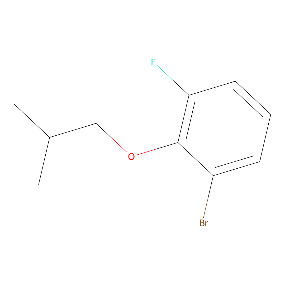 1-Bromo-3-fluoro-2-isobutoxybenzene molecular structure, CAS 1309932-75-9