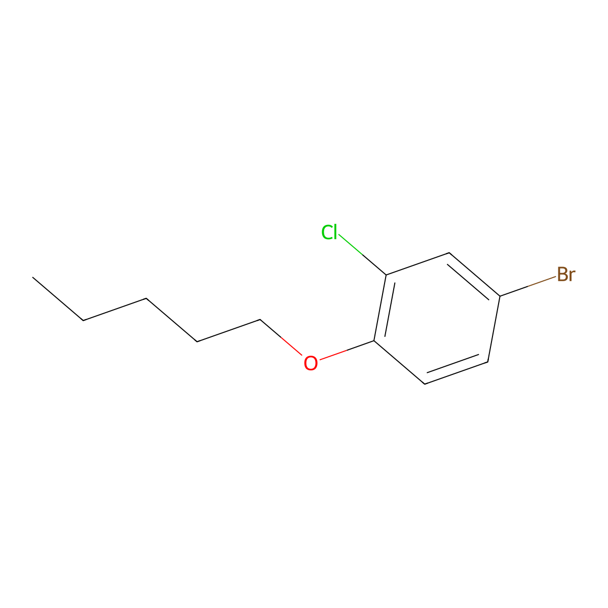 1-Bromo-3-chloro-4-n-pentyloxybenzene molecular structure, CAS 1309932-91-9