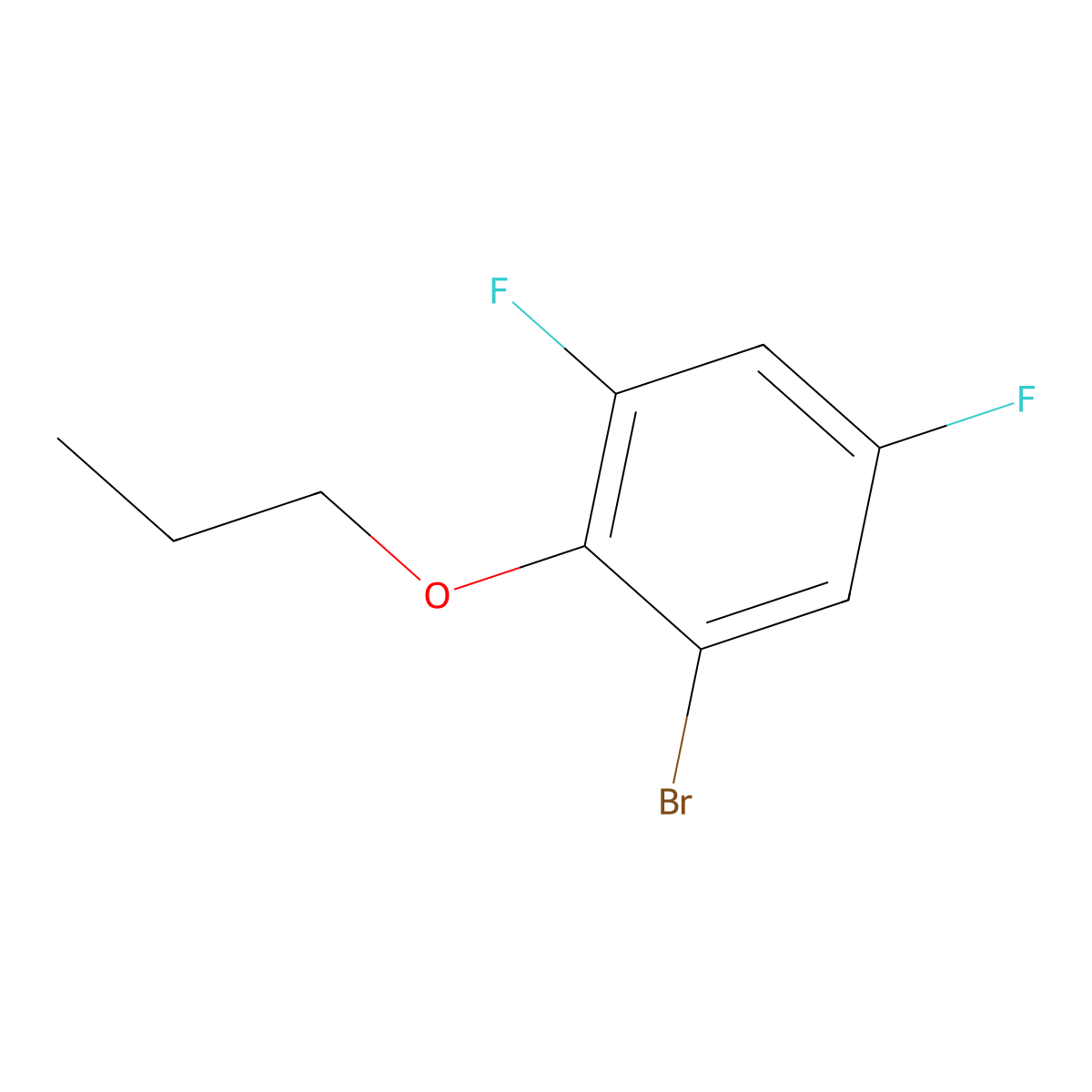 1-Bromo-3,5-difluoro-2-propoxybenzene molecular structure, CAS 1309932-96-4