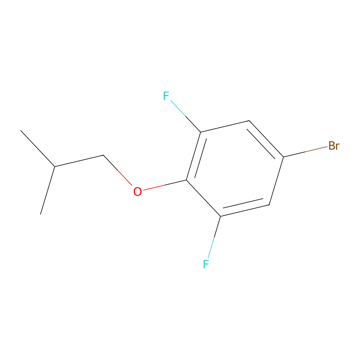 5-Bromo-1,3-difluoro-2-(2-methylpropoxy)benzene molecular structure, CAS 1309933-03-6