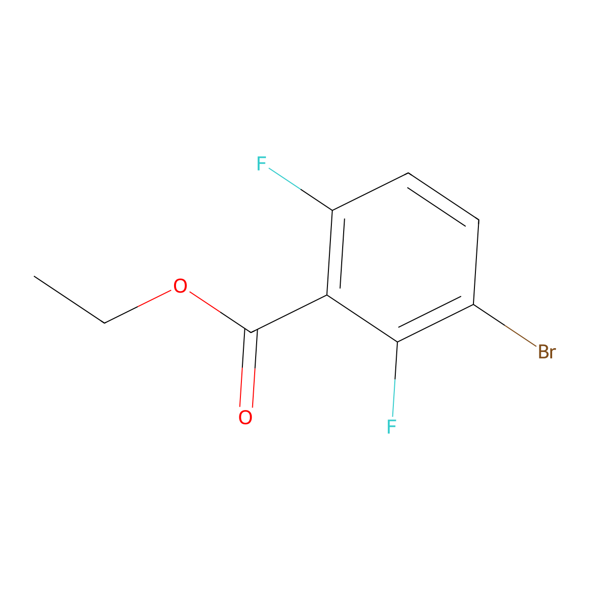 Ethyl 3-bromo-2,6-difluorobenzoate molecular structure, CAS 1309933-04-7