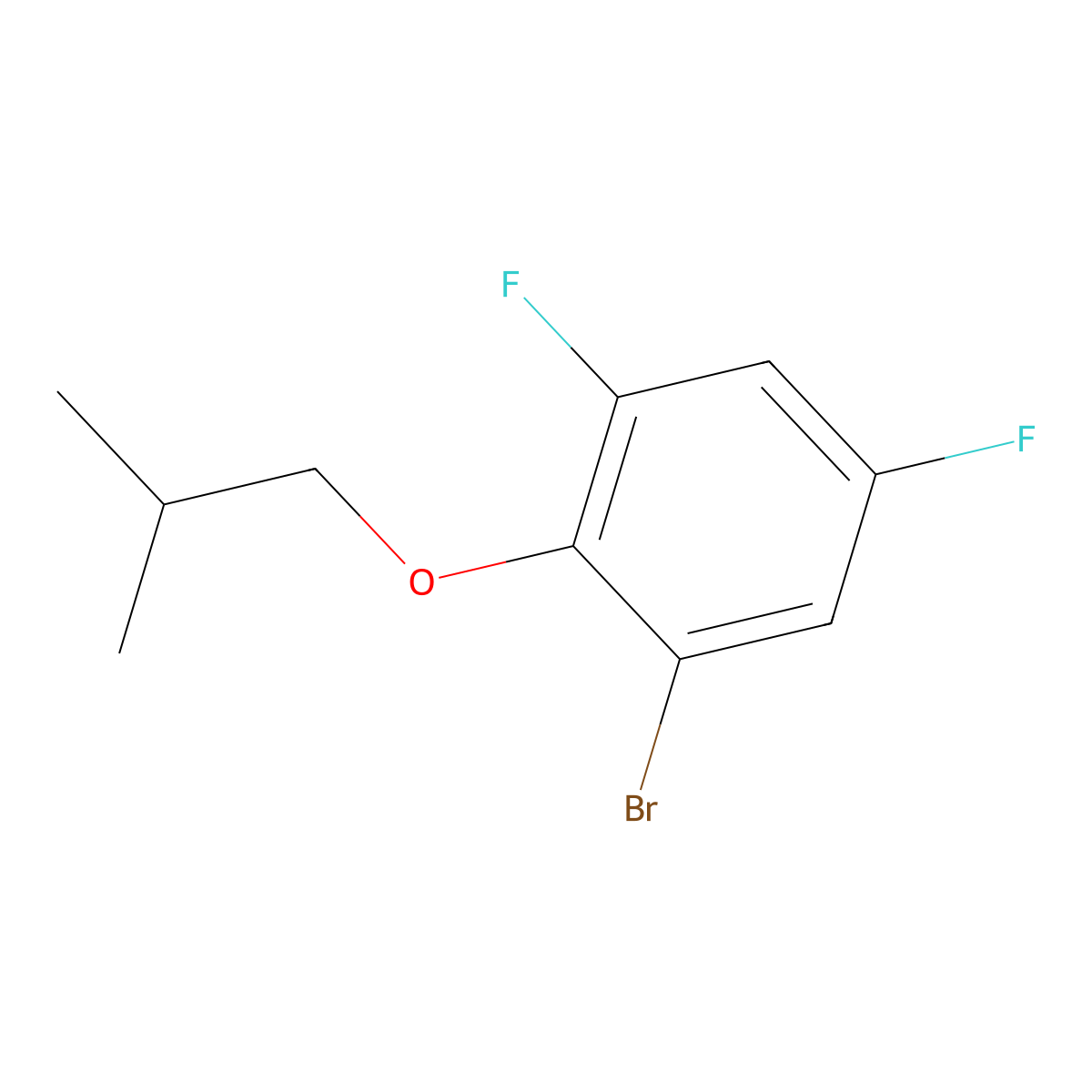 1-Bromo-3,5-difluoro-2-isobutoxybenzene molecular structure, CAS 1309933-15-0
