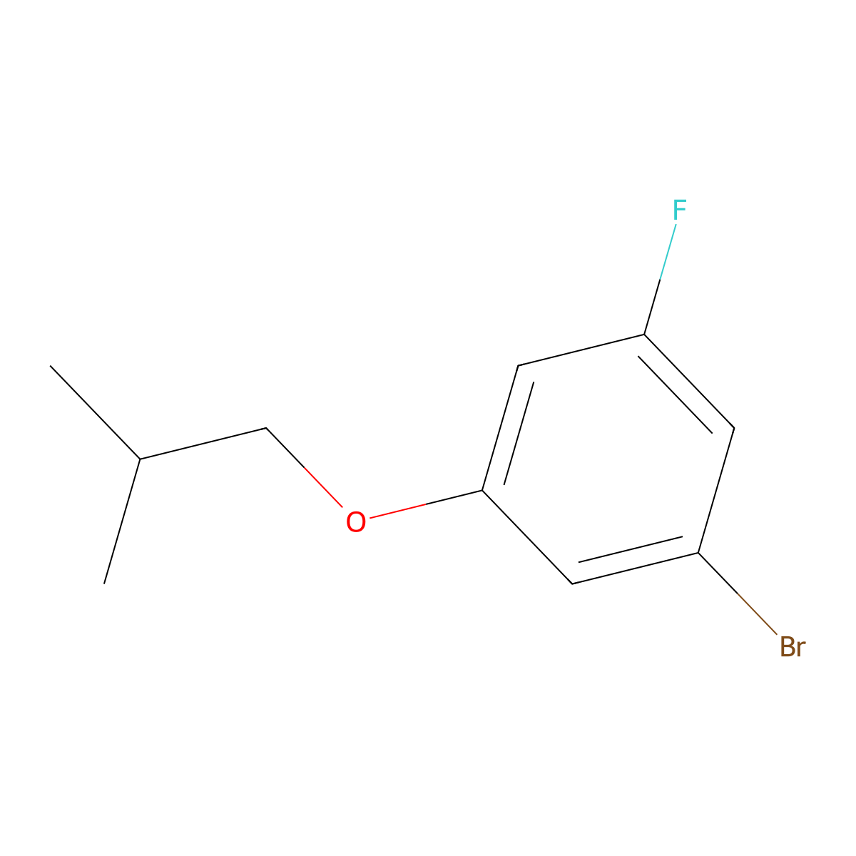 1-Bromo-3-fluoro-5-(2-methylpropoxy)benzene molecular structure, CAS 1309933-41-2