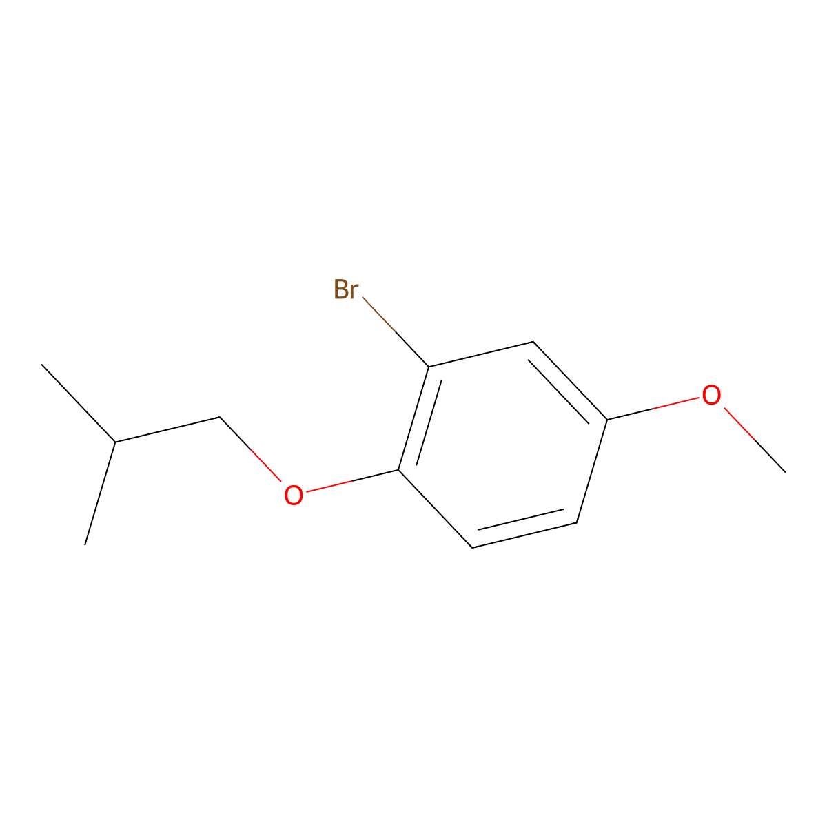 Benzene, 2-bromo-4-methoxy-1-(2-methylpropoxy)- molecular structure, CAS 1309933-45-6