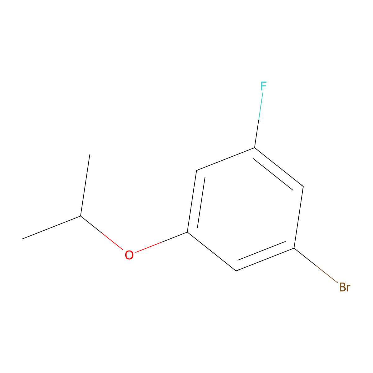 1-Bromo-3-fluoro-5-(propan-2-yloxy)benzene molecular structure, CAS 1309933-61-6