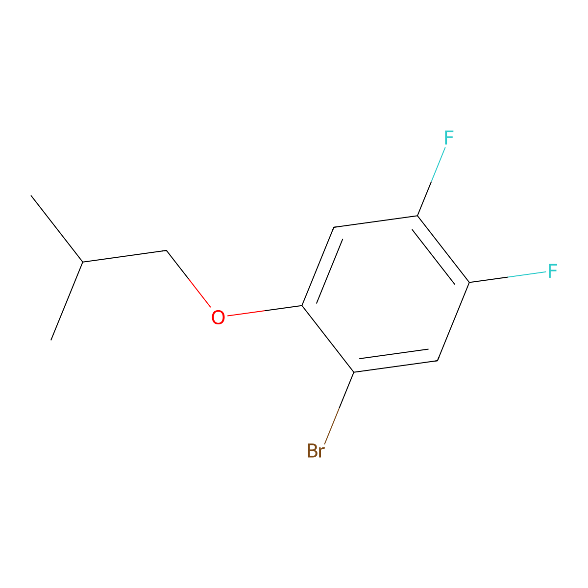 1-Bromo-4,5-difluoro-2-isobutoxybenzene molecular structure, CAS 1309933-65-0