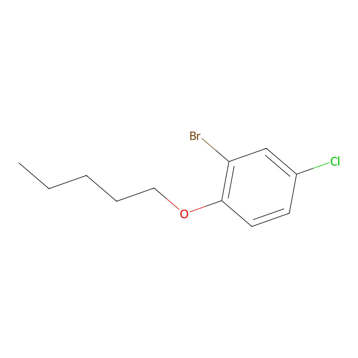1-Bromo-3-chloro-6-n-pentyloxybenzene molecular structure, CAS 1309933-89-8