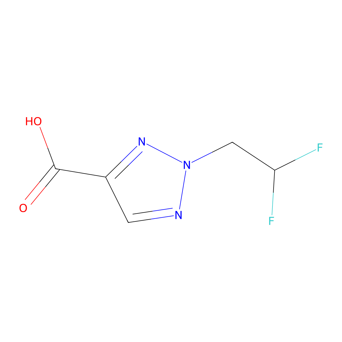 2-(2,2-difluoroethyl)-2H-1,2,3-triazole-4-carboxylic acid molecular structure, CAS 1309951-88-9