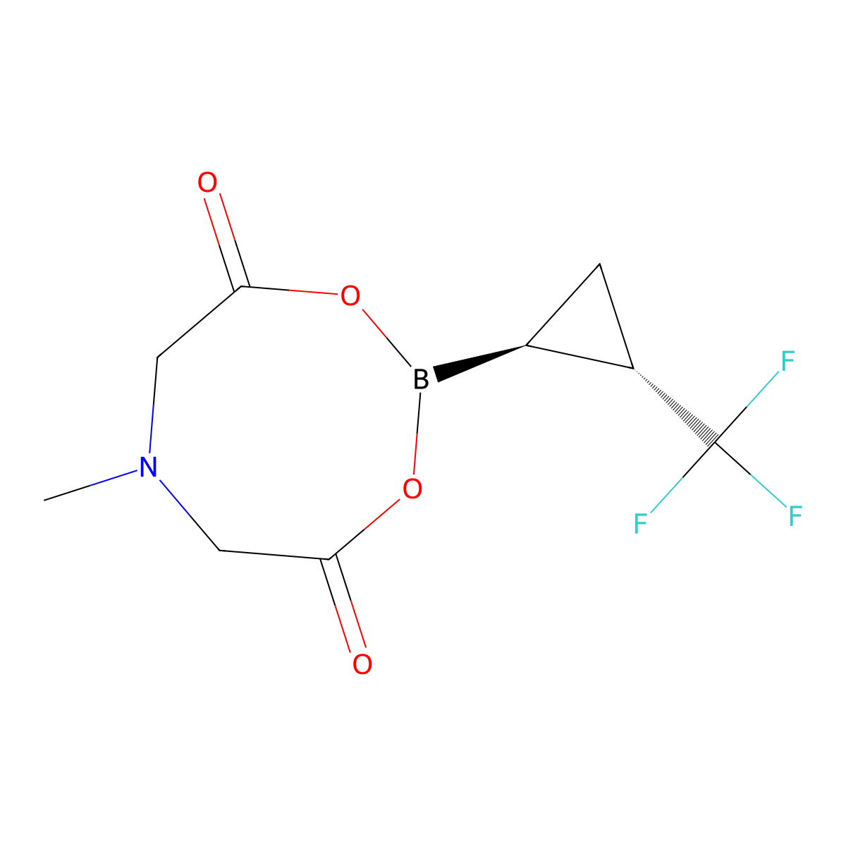 6-methyl-2-[(1S,2S)-2-(trifluoromethyl)cyclopropyl]-1,3,6,2-dioxazaborocane-4,8-dione molecular structure, CAS 1309955-07-4