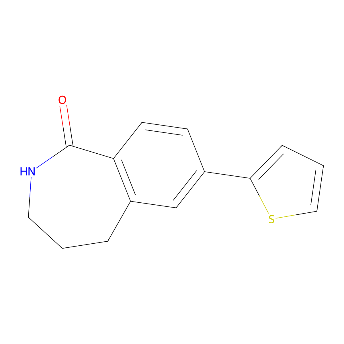 1H-2-Benzazepin-1-one, 2,3,4,5-tetrahydro-7-(2-thienyl)- molecular structure, CAS 1309955-21-2