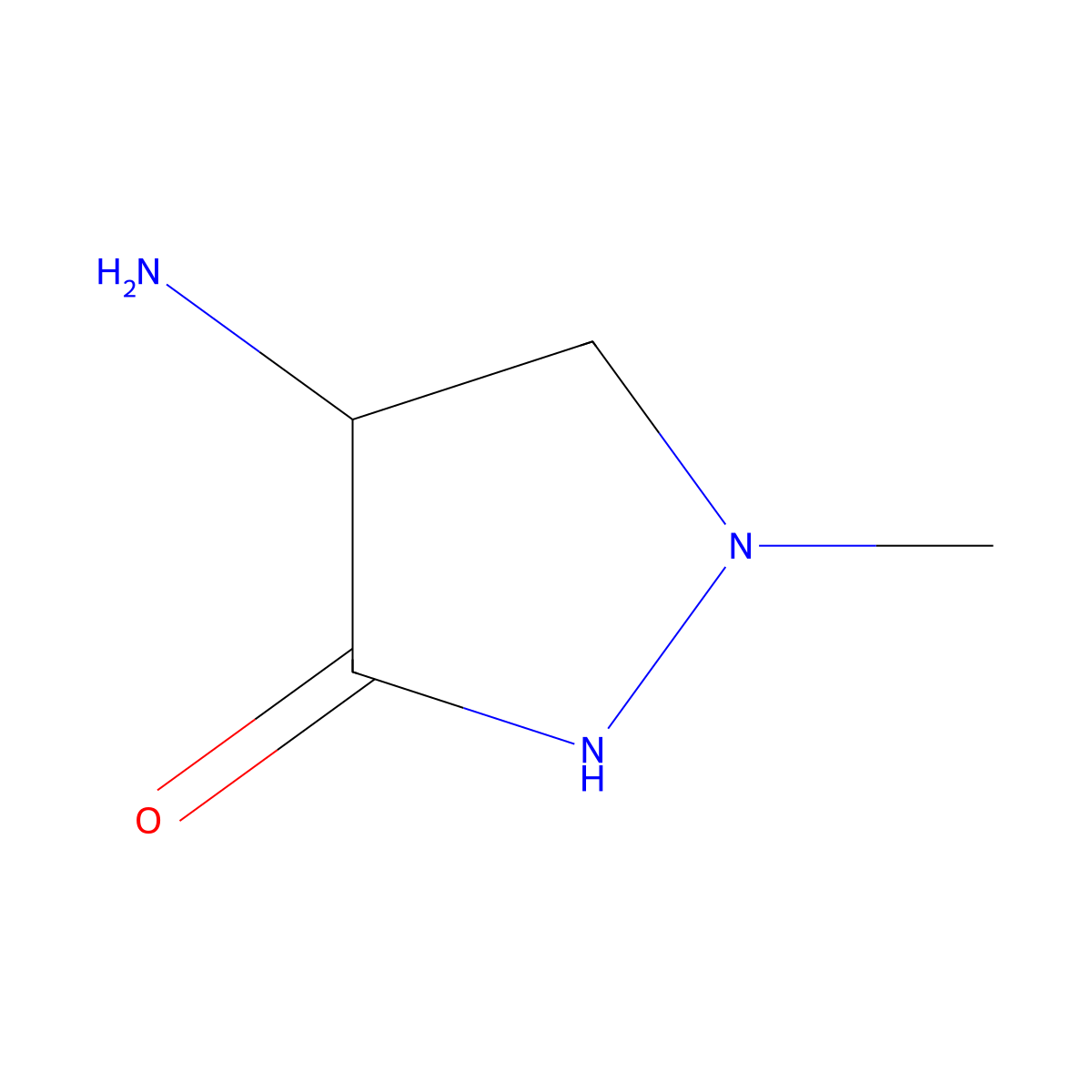 4-Amino-1-methylpyrazolidin-3-one molecular structure, CAS 1309959-51-0