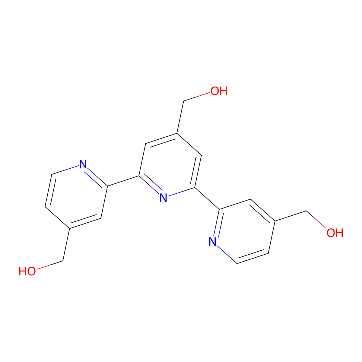[2,2':6',2''-Terpyridine]-4,4',4''-triyltrimethanol molecular structure, CAS 1309964-61-1