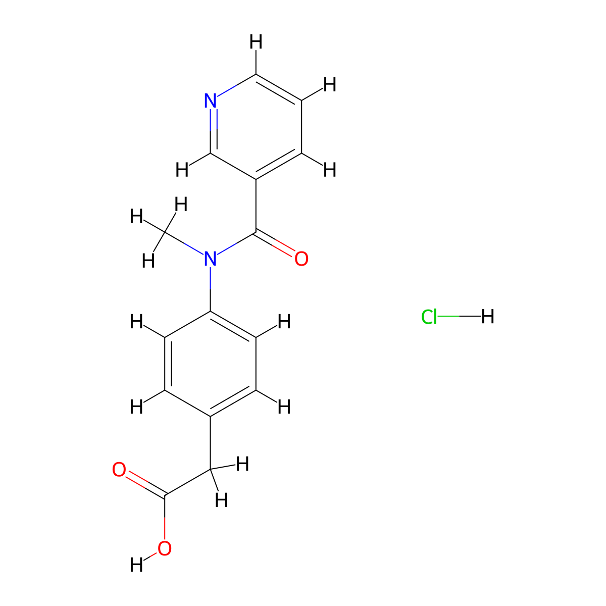2-[4-(N-methylpyridine-3-amido)phenyl]acetic acid hydrochloride molecular structure, CAS 1309976-12-2