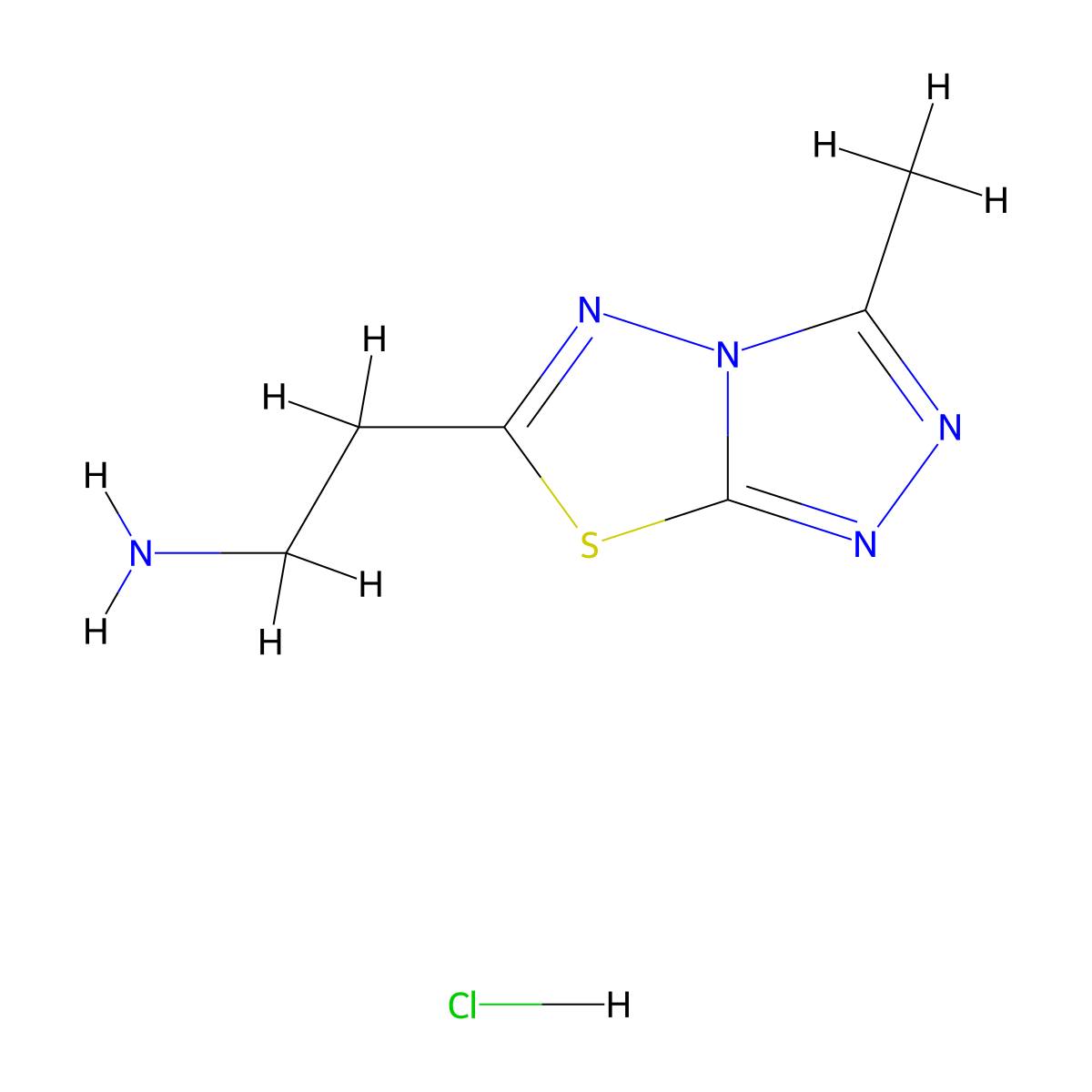 2-{3-Methyl-[1,2,4]triazolo[3,4-b][1,3,4]thiadiazol-6-yl}ethan-1-amine hydrochloride molecular structure, CAS 1309976-17-7
