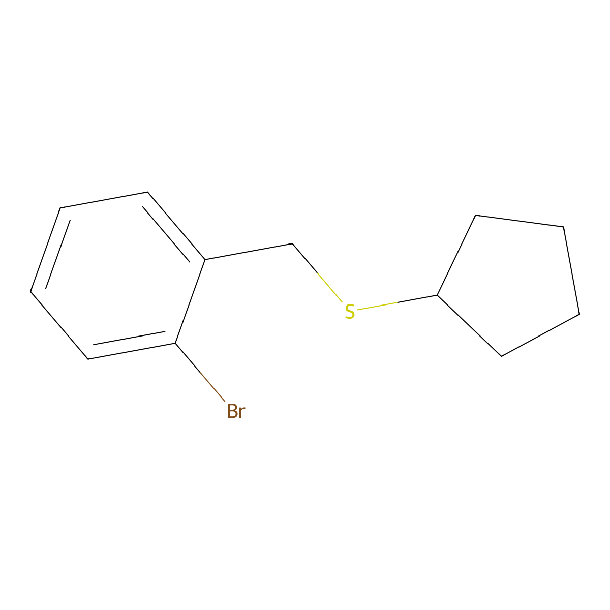 2-(S-Cyclopentylthiomethyl)-1-bromobenzene molecular structure, CAS 1309978-20-8